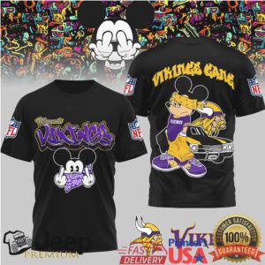Minnesota Vikings Official NFL Gangsta Mickey 3D Shirt