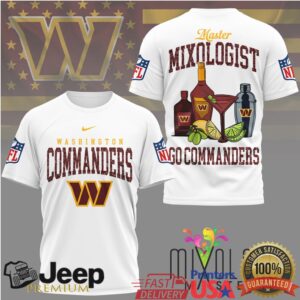 Washington Commanders Official NFL Mixologist Fan 3D Shirt