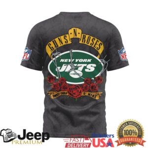 New York Jets Official NFL Guns N' Roses 3D Shirt