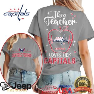 Washington Capitals Teacher Apple Heart Hockey Fan T Shirt