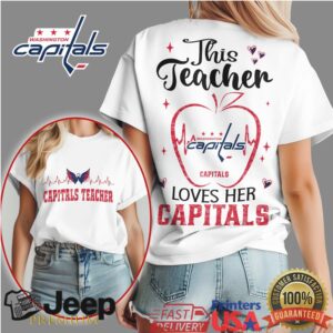 Washington Capitals Teacher Apple Heart Hockey Fan T Shirt