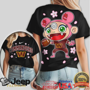 Washington Commanders Anime Girl Sakura Flower Tee Washington Commanders Anime Girl Sakura Flower Tee
