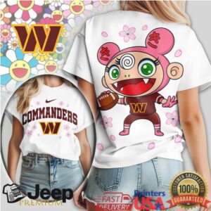 Washington Commanders Anime Girl Sakura Flower Tee