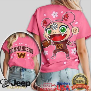 Washington Commanders Anime Girl Sakura Flower Tee