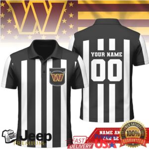 Washington Commanders Custom Name Referee Polo Shirt Washington Commanders Custom Name Referee Polo Shirt