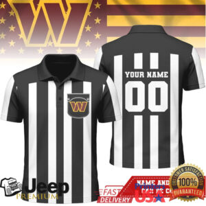 Washington Commanders Custom Name Referee Polo Shirt
