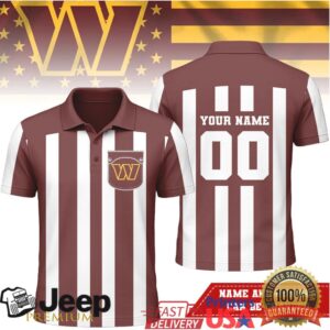 Washington Commanders Custom Name Referee Polo Shirt