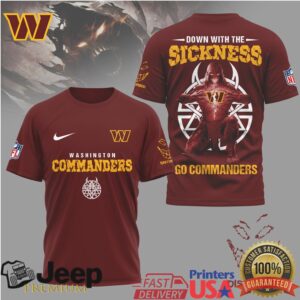 Washington Commanders Disturbed Down With The Sickness T Shirt Washington Commanders Disturbed Down With The Sickness T Shirt