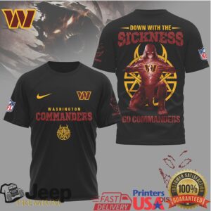 Washington Commanders Disturbed Down With The Sickness T Shirt