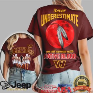 Washington Commanders Native Blood Never Underestimate Pride Shirt Washington Commanders Native Blood Never Underestimate Pride Shirt
