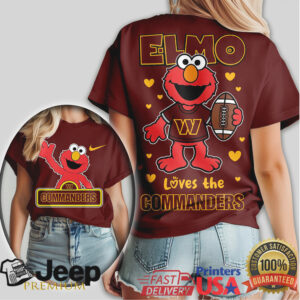 Washington Commanders Official NFL Elmo Fan 3D Shirt Washington Commanders Official NFL Elmo Fan 3D Shirt