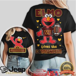Washington Commanders Official NFL Elmo Fan 3D Shirt