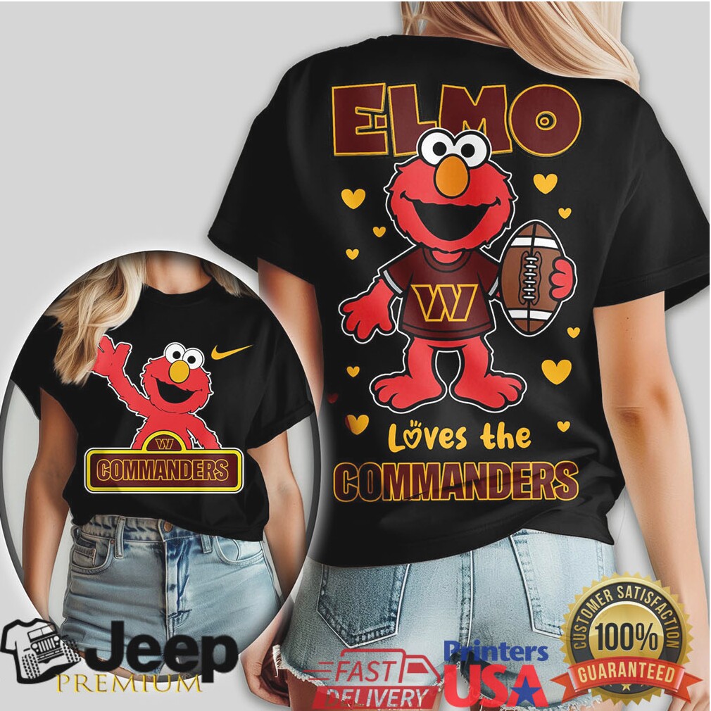 Washington Commanders Official NFL Elmo Fan 3D Shirt Washington Commanders Official NFL Elmo Fan 3D Shirt