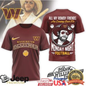 Washington Commanders Official NFL Hank Williams Jr. 3D Shirt