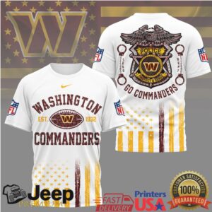 Washington Commanders Official NFL Law Enforcement Tribute 3D Shirt