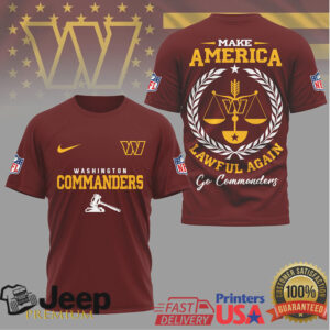 Washington Commanders Official NFL Make America Lawful Again 3D Shirt Washington Commanders Official NFL Make America Lawful Again 3D Shirt
