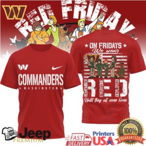 Washington Commanders Official NFL Scooby Doo Red Friday T shirt Washington Commanders Official NFL Scooby Doo Red Friday T shirt