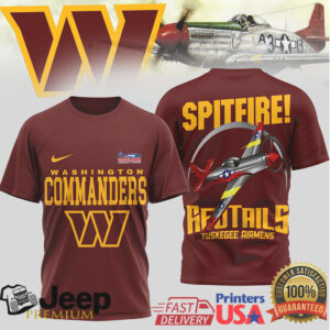 Washington Commanders Official NFL Tuskegee Airmen 3D Shirt