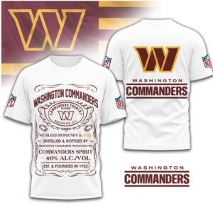 Washington Commanders Official NFL Whiskey 3D Shirt Washington Commanders Official NFL Whiskey 3D Shirt