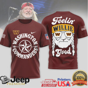 Washington Commanders Official NFL Willie Nelson 3D Shirt Washington Commanders Official NFL Willie Nelson 3D Shirt