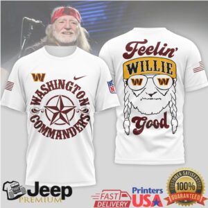 Washington Commanders Official NFL Willie Nelson 3D Shirt