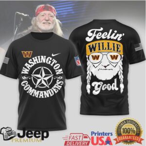 Washington Commanders Official NFL Willie Nelson 3D Shirt