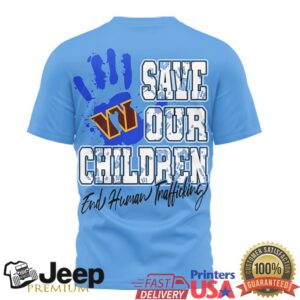 Washington Commanders Save Our Children End Human Trafficking Awareness Tshirt