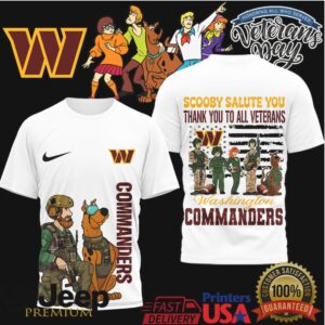 Washington Commanders Scooby Doo Salute To Service Veterans Day Tee