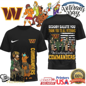 Washington Commanders Scooby Doo Salute To Service Veterans Day Tee