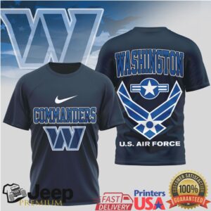 Washington Commanders Us Air Force Military Appreciation Navy Tshirt