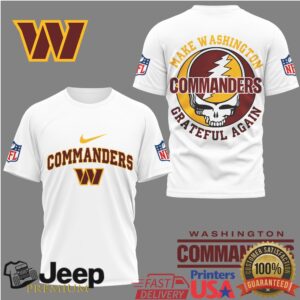 Washington Commanders X Grateful Dead Steal Your Face “Make Washington Grateful Again” Tshirt