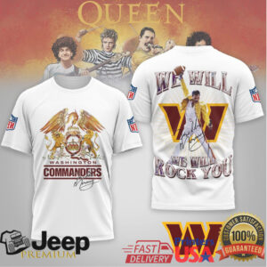 Washington Commanders x Queen Freddie Mercury Rock Mashup T Shirt Washington Commanders x Queen Freddie Mercury Rock Mashup T Shirt