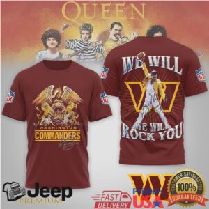 Washington Commanders x Queen Freddie Mercury Rock Mashup T Shirt