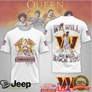 Washington Commanders x Queen Freddie Mercury Rock Mashup T Shirt