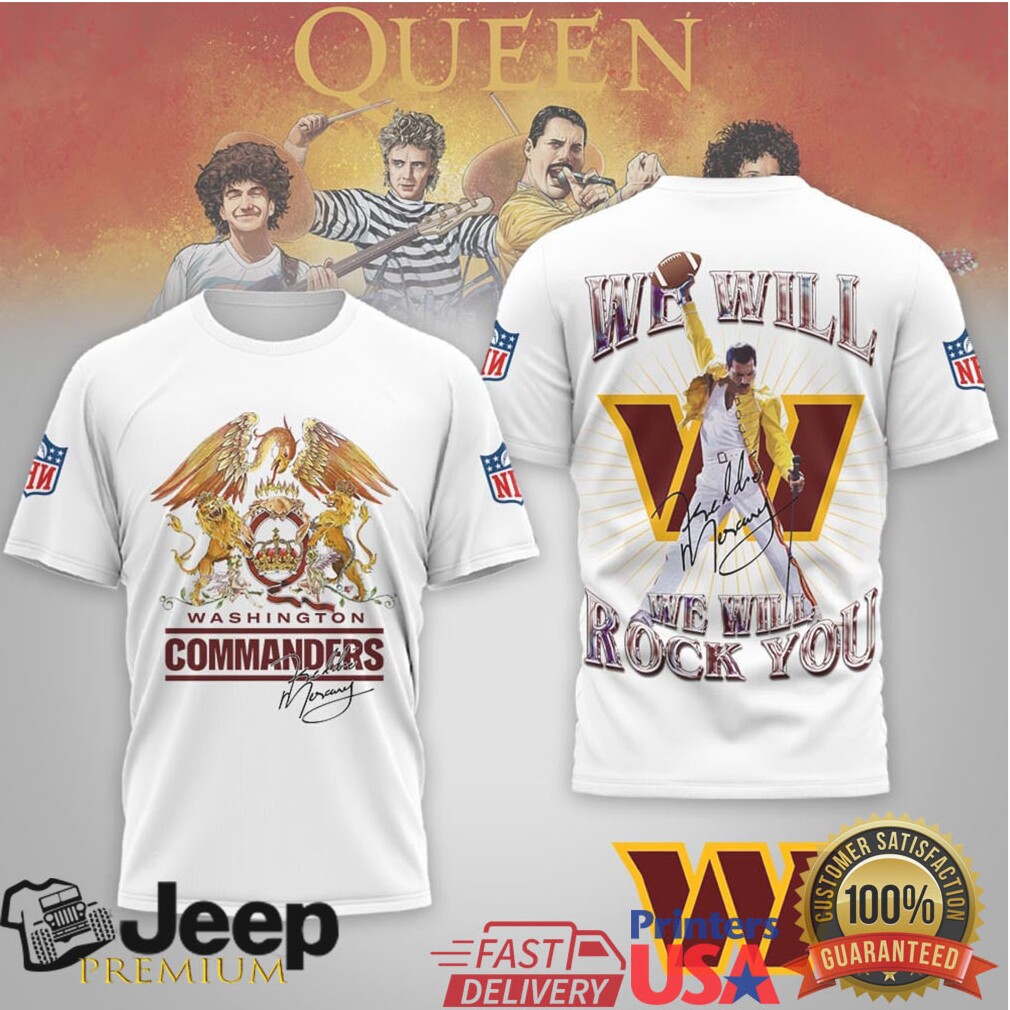 Washington Commanders x Queen Freddie Mercury Rock Mashup T Shirt Washington Commanders x Queen Freddie Mercury Rock Mashup T Shirt