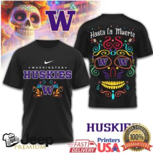 Washington Huskies Official NCAA Day of the Dead 3D Shirt Washington Huskies Official NCAA Day of the Dead 3D Shirt