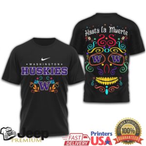 Washington Huskies Official NCAA Day of the Dead 3D Shirt