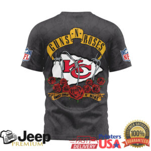 Kansas City Chiefs Official NFL Guns N' Roses 3D Shirt