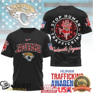 Jacksonville Jaguars Official NFL Slavery and Human Trafficking Prevention 3D Shirt
