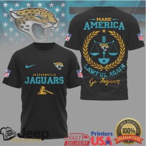 Jacksonville Jaguars Official NFL Make America Lawful Again 3D Shirt