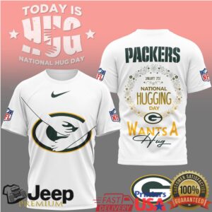 Green Bay Packers Official NFL National Hugging Day 3D Shirt