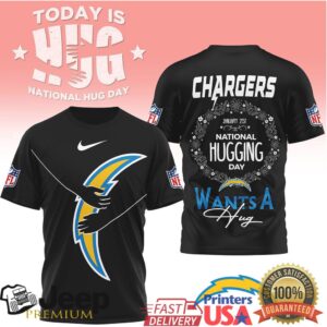 Los Angeles Chargers Official NFL National Hugging Day 3D Shirt