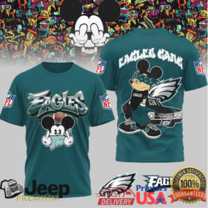 Philadelphia Eagles Official NFL Gangsta Mickey 3D Shirt Philadelphia Eagles Official NFL Gangsta Mickey 3D Shirt