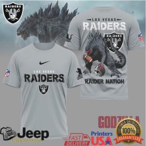 Las Vegas Raiders Official NFL Godzilla Football Shirt