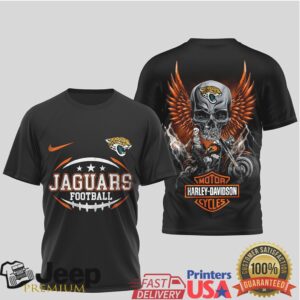 Jacksonville Jaguars Official NFL Harley Davidson 3D Shirt