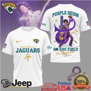 Jacksonville Jaguars Official NFL Prince Purple Reign Football 3D Shirt Jacksonville Jaguars Official NFL Prince Purple Reign Football 3D Shirt