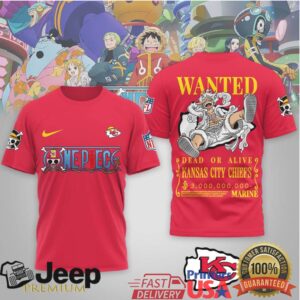 Kansas City Chiefs Official NFL Wanted Monkey D Luffy 3D Shirt
