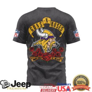 Minnesota Vikings Official NFL Guns N' Roses 3D Shirt
