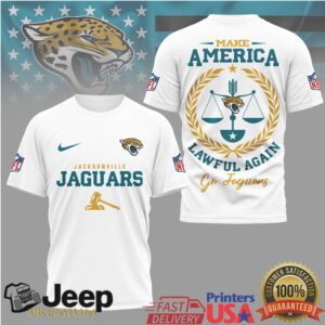 Jacksonville Jaguars Official NFL Make America Lawful Again 3D Shirt