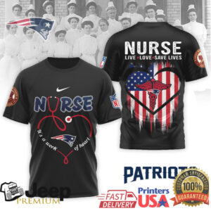 New England Patriots Official NFL Army Nurse Corps 125th Anniversary 3D Shirt